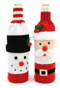 Jul Vinflaska Omslag, Charmig Julestetik Ren Rudolf Jultomte Snögubbe Tröja Design, Förhöjer Festlig Atmosfär för Julhemmet