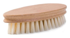 Klädborste i trä med mjuk fiberull, hållbar skrubbhandborste för hushållsrengöring