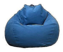 No Fyllingextra Stor Sittpuff Stolar Soffa Överdrag Inomhus Lazy Lounger För Vuxna Barn Blå