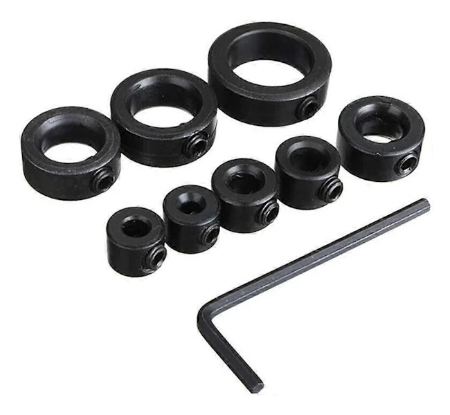 Borrdjupsstopp, Djupsstoppkrage, 8 st Djupsstoppkragar, Positioneringsring med Insexnyckel, 3-16 mm