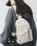 Ny bröstväska axelväska student mode sport liten ryggsäck dam crossbody väska White NO pendant