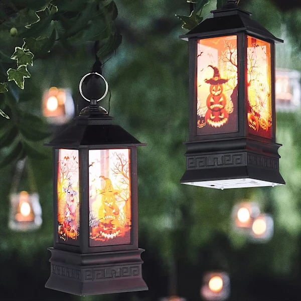 Läskiga Häxljud Halloween Snöglob, Dubbelt Ljusläge för Spöklik Pumpadekor, Batteri- eller USB-driven Ficklampa Silverljus för Halloween