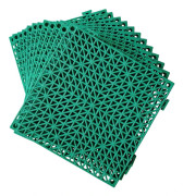 12-pack Modulära Sammanlänkande Dynor 29,5 x 29,5 cm Gummimatta Golvplattor Dränering (Grön)
