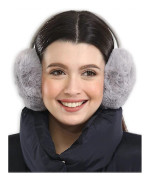 Öronmuffar för kvinnor - Vinteröronvärmare - Mjuka & Varma kabelstickade lurviga fleece-öronmuffar - Öronskydd för kallt väder - grå