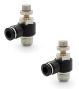 Delar 6 mm Pneumatiska Kopplingar, 1/4\" Luftflödesregulator, med Push-in Anslutning och Extern Gängventil Snabbkoppling, för Pneumatiska Verktyg