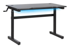 Modernt Gamingbord Justerbart med RGB LED-belysning 120 x 60 cm MDF Hemmakontor Svart
