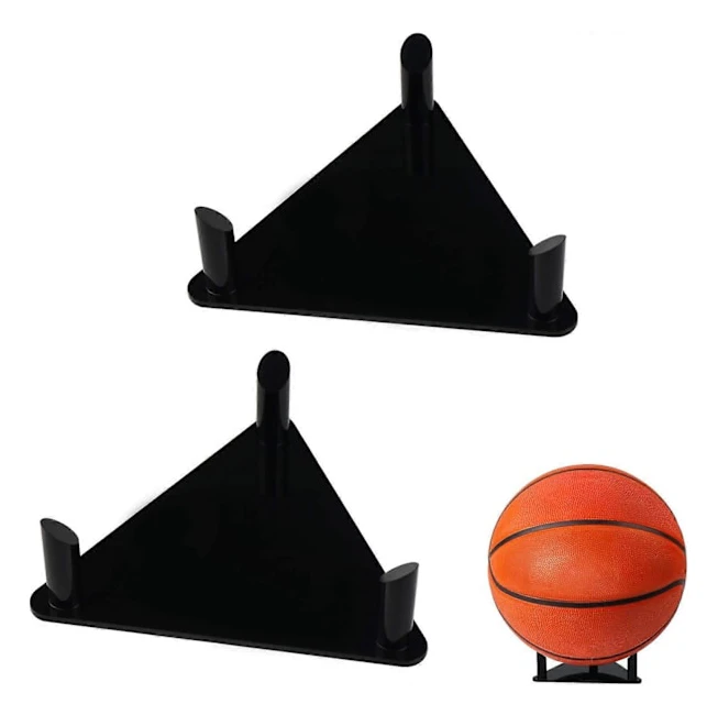 Akryl bollhållare, sportboll förvaringsställ för basketboll, volleyboll, fotboll, rugby, 2-pack black 2pcs