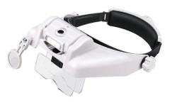 Huvudband med förstoringsglas och LED-lampa, huvudmonterat förstoringsglas med visir, handsfree-headset, förstoringslupp för precisionsarbete, sömnad, hantverk, R