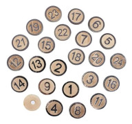 24 klisternummer i MDF trä Adventskalender Ø 3,5 cm - Silver Silver