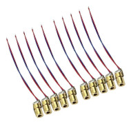 10st 5V 650nm 6mm 5mW Mini Laserpunkt Diodmodul Kopparhuvud Röd