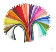 36 st 40 cm Nylon Dragkedjor Bulk för Sömnadshantverk (Sorterade Färger)