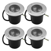 Goodia Utomhus LED Infälld Spotlight 1PACK 3W IP65 LED Infälld Spotlight Rund Terrass 270 Lumen Utomhus Trädgårdsbelysning Lampa, för Trädgårdsgång Gård