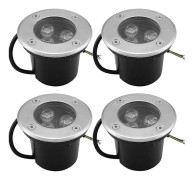 Goodia Utomhus LED Infälld Spotlight 1PACK 3W IP65 LED Infälld Spotlight Rund Terrass 270 Lumen Utomhus Trädgårdsbelysning Lampa, för Trädgårdsgång Gård