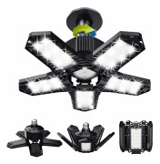 Ultraljusstark LED-garagebelysning, justerbara paneler för 360° täckning, 120W 12000 Lumen deformerbar superljus garagelampa, verkstadslampa med