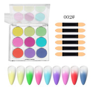 Nagelpulverset, Gradient Nagelpulver, Flerfärgade Nagelkonstpulver, 9 Färger Set Krom Nagelglitter, DIY Glansig Magiskt Spegel Finish Gradient Nagel color 4