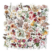40 st Vintage Blomsterklistermärken Blommor Klistermärke Set Vattentäta Blommiga Växt Klistermärken Blommor Klistermärken Scrapbooking Dekaler Möbel Klistermärken Blommor