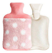 Varmvattenflaska, 2L Hands-in, med Mjukt Plyschöverdrag (Rosa)