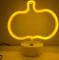 LED Gul Pumpa neonskyltar med Bas Halloween Festival Dekorativa Lampor Bordslampa Nattlampa USB/Batteridriven