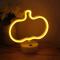 LED Gul Pumpa neonskyltar med Bas Halloween Festival Dekorativa Lampor Bordslampa Nattlampa USB/Batteridriven