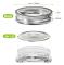 Delade band av bleckplåt för Mason Jar-burkar, vertikal mönsterdesign säkerställer grepp, livsmedelsklassat material för säker förvaring, silver (24 st, 70 mm)