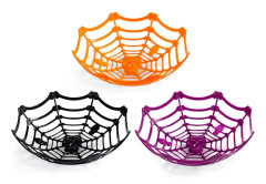 Färgglada Målade Skålskålar, Återanvändbara Halloweenfesttillbehör med Spindelvävsdesign, Lämpliga för Godis, Små Leksaker och Apelsiner