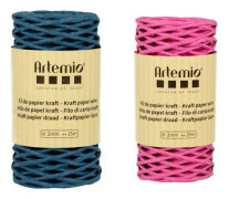 2 spolar azur/fuschia krafttråd 2mm x 25m Flerfärgad