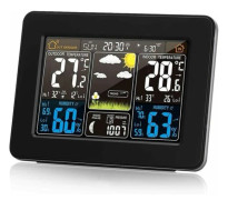 Precision Weather Observer, trådlös färgväderstation med fullfärg LCD-skärm, anpassade varningar och atomur med automatisk inställning, din personliga
