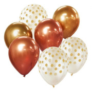 GoDan B&C ballongbukett i guld och koppar, 7 st.
