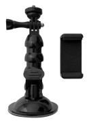 Sugkoppshållare för GoPro DJI Insta360 SJCam Eken sportkamera + smartphone-adapter