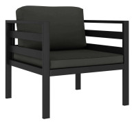 beBasic Utefåtöljer 2 st med dynor aluminium antracit - Anthracite