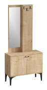 QAVINE Hallmöbelset 35x90 cm Natur/Vit