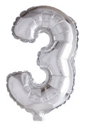Folieballong 86 cm siffra 3 silver