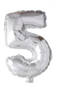 Folieballong 86 cm siffra 5 silver