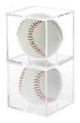 Stapelbar Baseball Display Case, Akryl Kub Memorabilia Display Förvaringslåda, UV-skyddad Baseballhållare för Bollvisning - Passar Officiell Storlek Boll