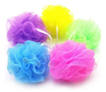 5 st Nätpuff Badsvamp, Badsvamp Dusch Loofahs Bollar, Nät Loofah Kropp Exfolierande Duschboll Slumpmässig Färg