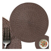 4-Pack Flätade Runda Bordstabletter Brun 38cm brun
