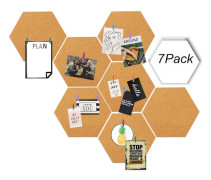 Återanvändbara häftstift, hexagon korktavlor, självhäftande diamantform, högkvalitativ naturlig kork, för anpassningsbar design och bred användning