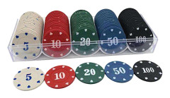 Pokerchips av lera, pokerchipshållare för enkel åtkomst och organiserad förvaring, autentisk casinokänsla med professionell casinostil och utsökt mönster