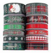 12 st Julband 5 Yards Varje Jul Grosgrainband, Julband för Presentinslagning