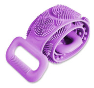 24 " Ryggskrubbare Kroppsborste Silikon Bad Duschborste för Användning i Duschen för Kvinnor Män Mjuk Exfolierande Silikon Badhandduk Purple