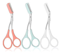 Ögonbrynstrimmer Sax Med Kam Ögonbrynsformande Sax Halkfritt Fingergrepp Hårborttagning Grooming Tillbehör För Män Kvinnor (svart, Rosa, Blå)-C white blue orange
