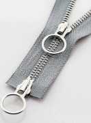 5# 70/90cm Metall Dragkedja Dubbel Slider Rund Ring Dragkedja För DIY Sömnad Kläder gray 70cm