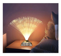LED Flerfärgad Fiberlampa, 16 Färgglada Skiftande Fiberoptisk Fontän Party Lampa Nattlampa Lugnande Lampa Julklapp med Färgglatt C