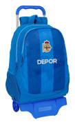 School Rucksack with Wheels R. C. Deportivo de La Coruña Blue 32 x 44 x 16 cm