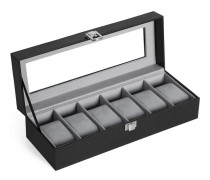 Klockbox, SONGMICS, 30x11.2x8 cm, Svart
