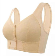 Evybliss BH, Moona BH - Andningsbar BH med Frontknäppning för Seniorer Apricot 54/125