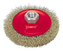 Vorel Disc brush with thread 115mm ribbed wire 06973