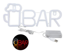 LED Neon Skylt BAR Formdesign USB Eller Batteridriven Hög Säkerhet Brett Använd Bar Neon Lampa för Sovrum Fest Trädgård Röd BAR