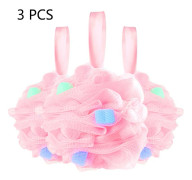 Kroppsskrubb för kvinnor och män, Premium Material Dusch Loofah med praktiskt hängsnöre, 3 stycken Bad Mesh Puff för skonsam exfoliering