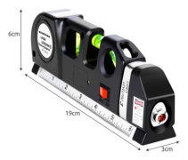 Vattenpass med Laser | Laservattenpass med Inbyggt Måttband 250cm-pa